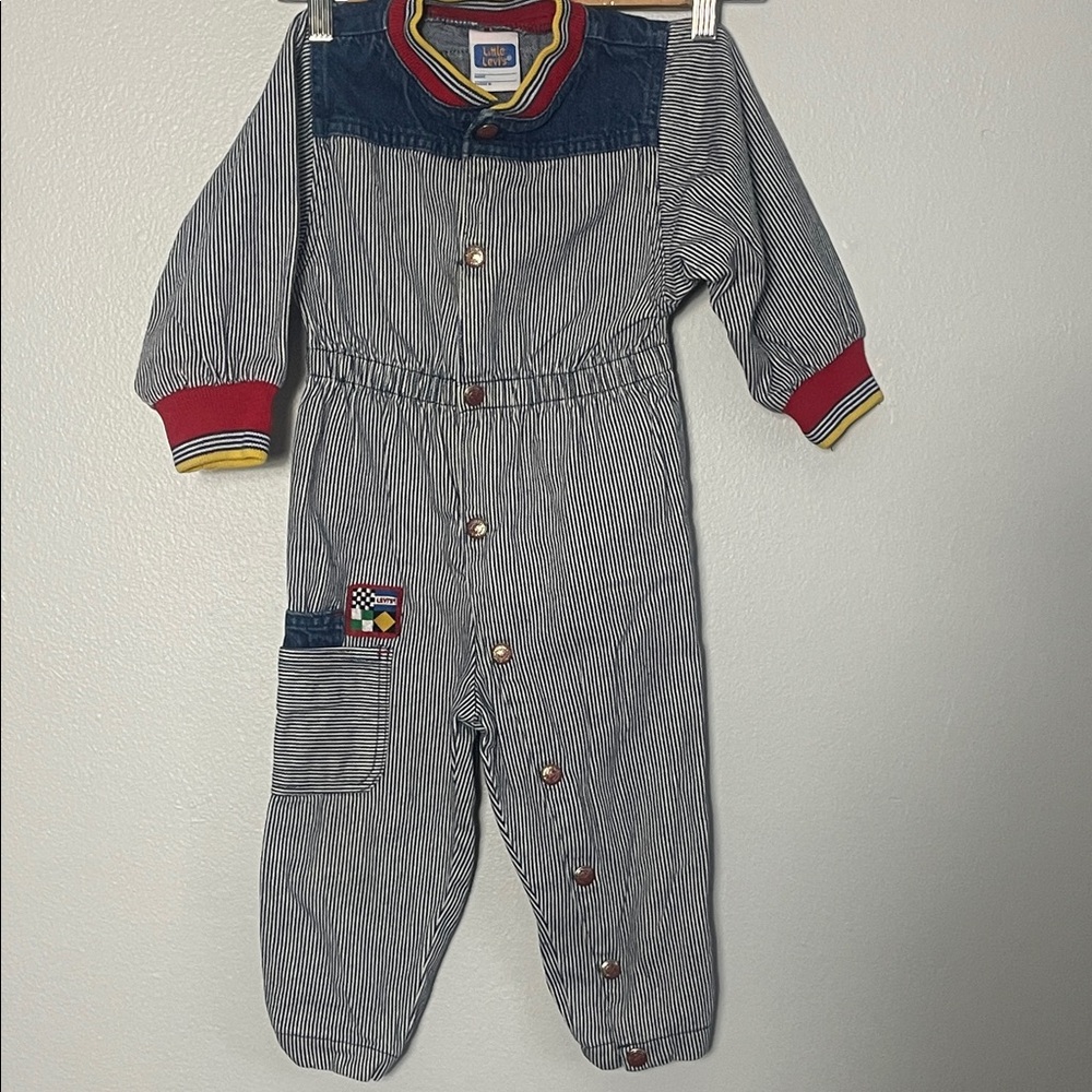 Levi’s Vintage Toddler Denim Pinstripe Romper‎ Size 3T